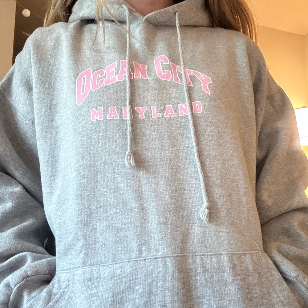 Gray Ocean City Maryland Hoodie